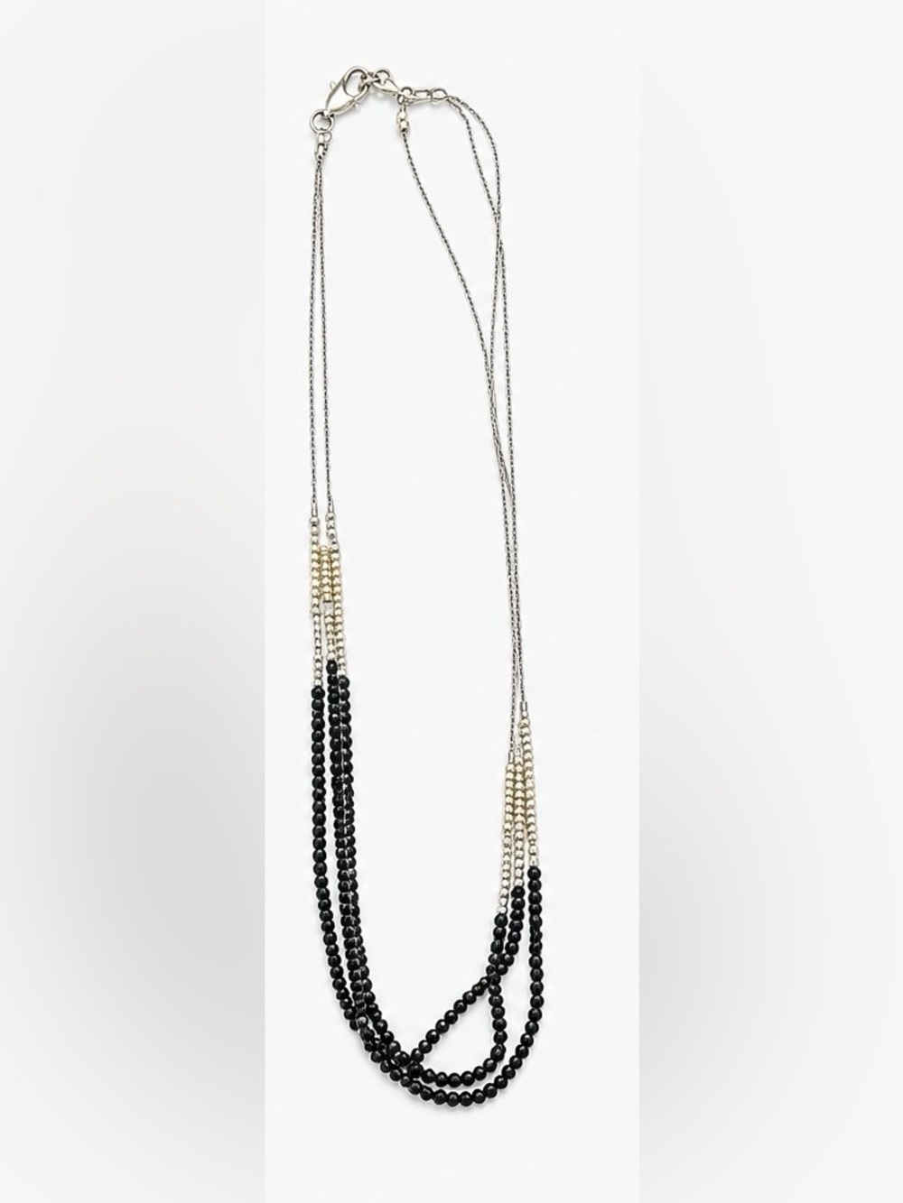 Layered Black and Gold Beaded Women's Necklace